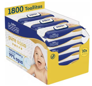Dodot Pure Aqua Toallitas 30 Paquetes De 60 Unidades = 1800 Toallitas por 37.53€