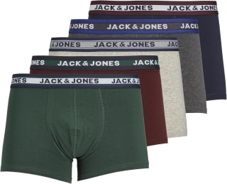 JACK & JONES Jacoliver Trunks 5-Pack Dark Grey Melange voor €21,84 bij Amazon