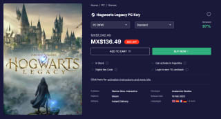 Hogwarts Legacy (PC) por $136 | LOADED