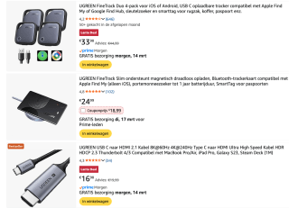 Tot 20% korting op Ugreen artikelen bij Amazon