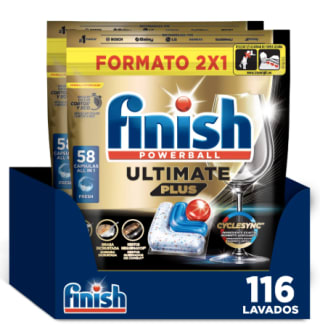 116 pastillas Finish Powerball ULTIMATE PLUS ALL IN 1 por 24.02€