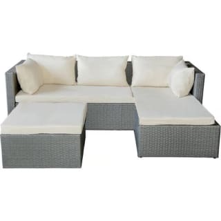 Muebles De Jardín Bajos En Resina Tejida "diya" 3 Plazas - Gris Claro por 199€