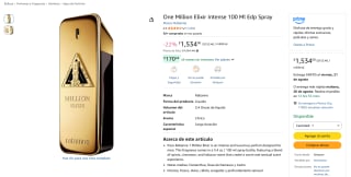 One Million Elixir Intense 100 ml EDP por $1,534 en Amazon