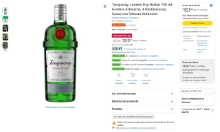 Ginebra Tanqueray London Dry 750ml por $296 | Amazon