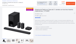 Sistema de Teatro en Casa 5.1 HT-S40R por $4,860 | Mercado Pago