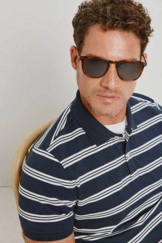 Pedro del Hierro polo rayas manga corta navy por 12,79€