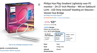 Philips Hue Play Gradient LED Lightstrip voor PC 24/27 inch voor €64,19 bij Amazo