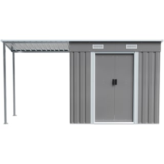 Living and Home 6.4 x 3.9ft Outdoor Metal Storage Shed with Lean To