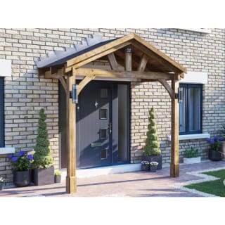 Dunster House Wooden Porch Canopy 3m x 1.5m Thunderdam – Outdoor Shelter Deal