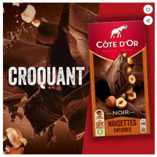 Tablette de Chocolat Côte d’Or Lait Noisette à 4,79€