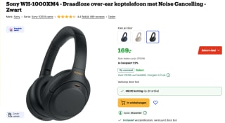 Sony WH-1000XM4 Zwart voor €169 met bol select