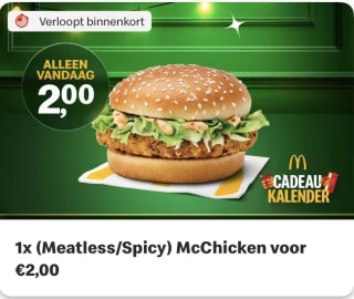 1 McChicken (Meatless-Spicy) voor €2 bij McDonalds