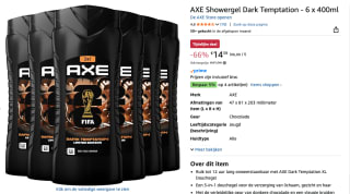 6x Axe 3-in-1 Douchegel XL Dark Temptation 400 ml voor €14,39 bij Amazon