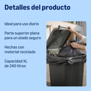 by Amazon Bolsa para Cubo de Basura (Boca Plana) 30 x 240 litros por 6,30€ en Amazon