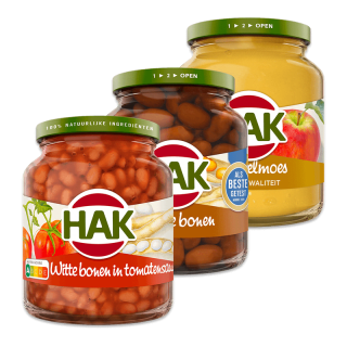 HAK groente of appelmoes (pot 330–370 g) voor €0,99 bij Dirk