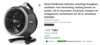 Shark FlexBreeze HydroGo - Draagbaar met nevelsysteem voor €106,35 bij Amazon