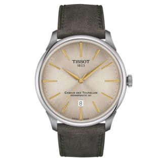 Montre Tissot T-Classic Chemin des Tourelles Powermatic 80, cadran ivoire à 591,50€