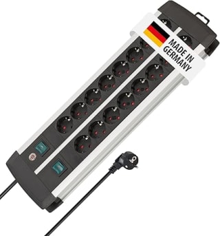 Brennenstuhl Premium-ALU-Line DUO 2x8voudig voor €27,27 bij Amazon