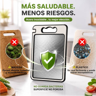 2pcs Tablas de Picar de Acero Inoxidable y PP (36.5 × 25 cm) por $235 en Amazon