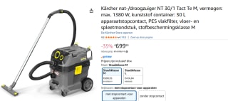 Kärcher Professional NT 30/1 Tact Te M 1.148-235.0 Nat- en droogzuiger voor €699,95