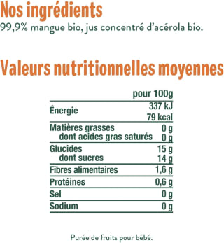 GOOD GOÛT Gourdes Mangue 10x120g pour 8,00€ chez Amazon