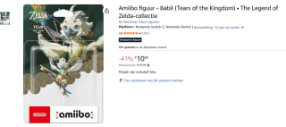 Amiibo figuur Babil (Tears of the Kingdom) voor €10 bij Amazon