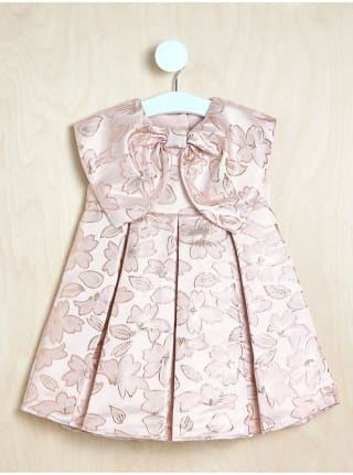 Little Edit Gold Jacquard Bow Sleeveless Dress – Sizes 2-8 Years – £7 + 10% Off With