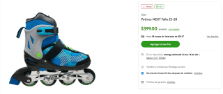 Patines NEXT Ajustables 25-28 por $399 | Walmart