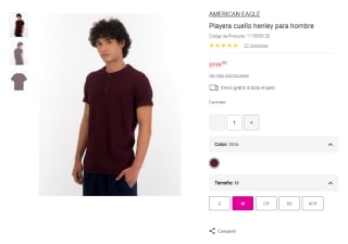 Playera Henley American Eagle vino por $199 | Oferta Liverpool