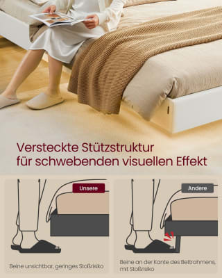 VASAGLE Tweepersoonsbedframe (Wolk wit, 140 x 200 cm) voor €148,99 bij Songmics