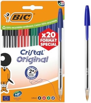 BIC Cristal Original balpennen (20 stuks, 1,0 mm) voor €2,69 bij Amazon
