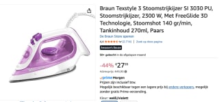 BRAUN TexStyle 3 SI3030PU voor €27,99 bij Amazon