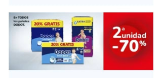 Segunda Unidad al -70% de Dto en Pañales desde Carrefour.