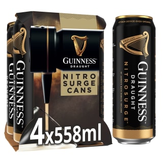 Guinness Draught Nitrosurge Stout Beer Can 4x558ml for £7.95 at Tesco