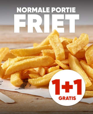 1+1 gratis op normale portie friet bij Kwalitaria