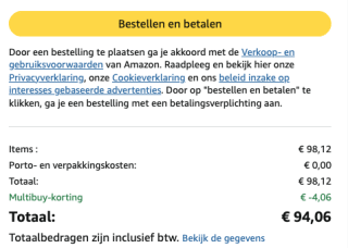 50% korting op 1 artikel bij aankoop van 2 artikelen bij Amazon