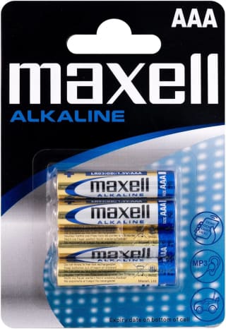 Pile Alcaline - AAA x 4 Maxell à 0,97€