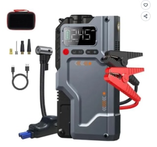 Booster Batterie Voiture avec Gonfleur Pneu 6000A Eigotrav W150 à 69,99€