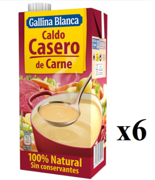 6 Bricks de Caldo casero de carne Gallina Blanca sin gluten 1 l. por 8.1€