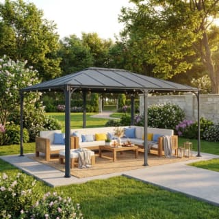 Pergola en aluminium et polycarbonate 493x360cm à 994,50€