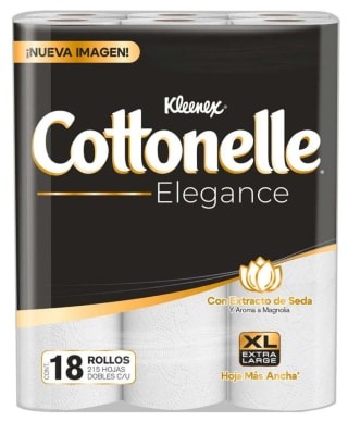 Papel Higiénico Kleenex Cottonelle Elegance 18 Rollos por $112 en Chedraui