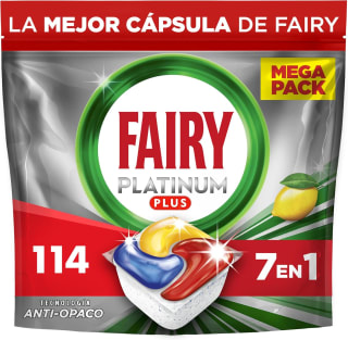 Fairy Platinum Plus cápsulas lavavajillas (114 unidades) por 19,99€ en Amazon