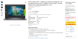 Dell Precision 5570 i7-12700H 32GB 1TB por $11,375 | Oferta Amazon