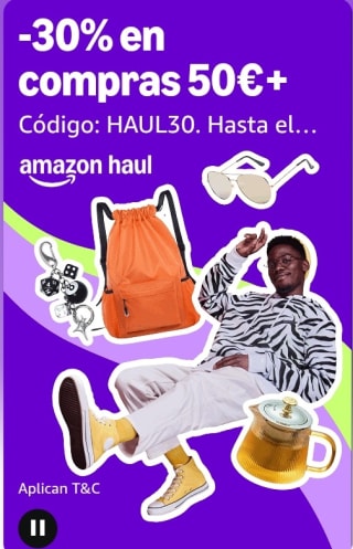 -30% de Descuento en pedidos +50€ con Amazon Haul.