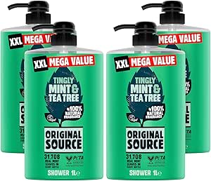 Original Source Mint & Tea Tree Shower Gel 4x1L Multipack £13.52 Amazon Deal