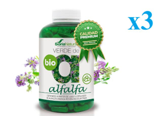 3 x Soria Natural Verde de Alfalfa Bio 240 cápsulas vegetales de 630mg por 44.97€