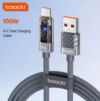Toocki 6A 100W USB C cable 2m por $35 en AliExpress