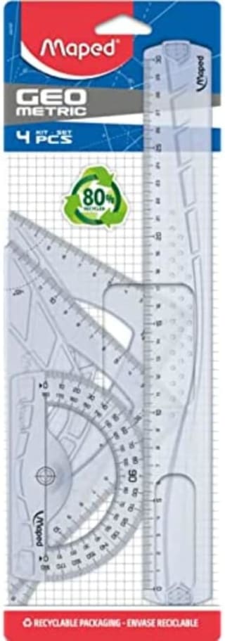 Kit Géométrie 4 en 1 - règle 30 cm + Équerre - Maped à 1,55€