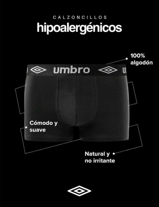 Umbro Calzoncillos boxer 100% algodón (pack de 5) por 13,93€ en Amazon
