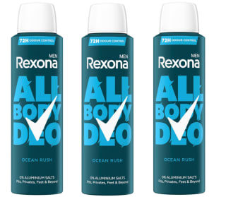 3 Botes de Rexona Aerosol All Over Body Ocean Rush 150 ml por 5.53€